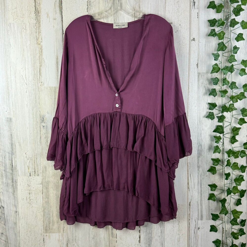 ANTONELLO SERIO MADE IN ITALY TUNIC TOP DRESS SIZE SMALL